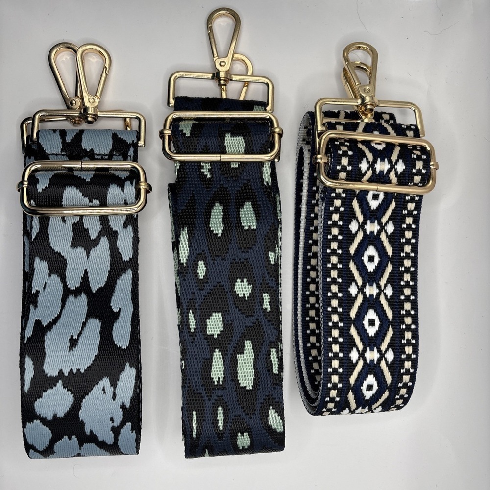 Blue Adjustable Replacement Purse Crossbody Strap w/Gold Hdwre